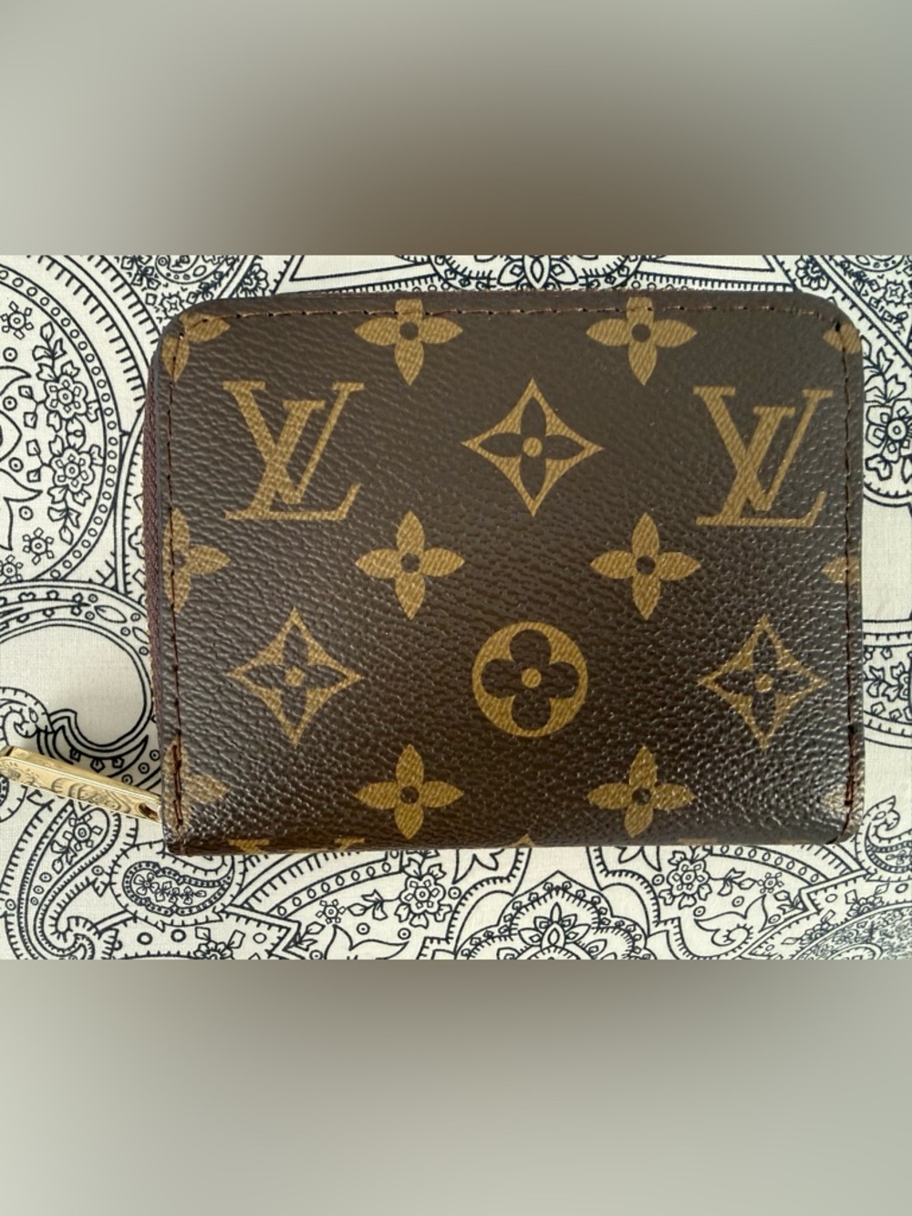Louis Vuitton Monogram Canvas Card Holder in Brown and Gold